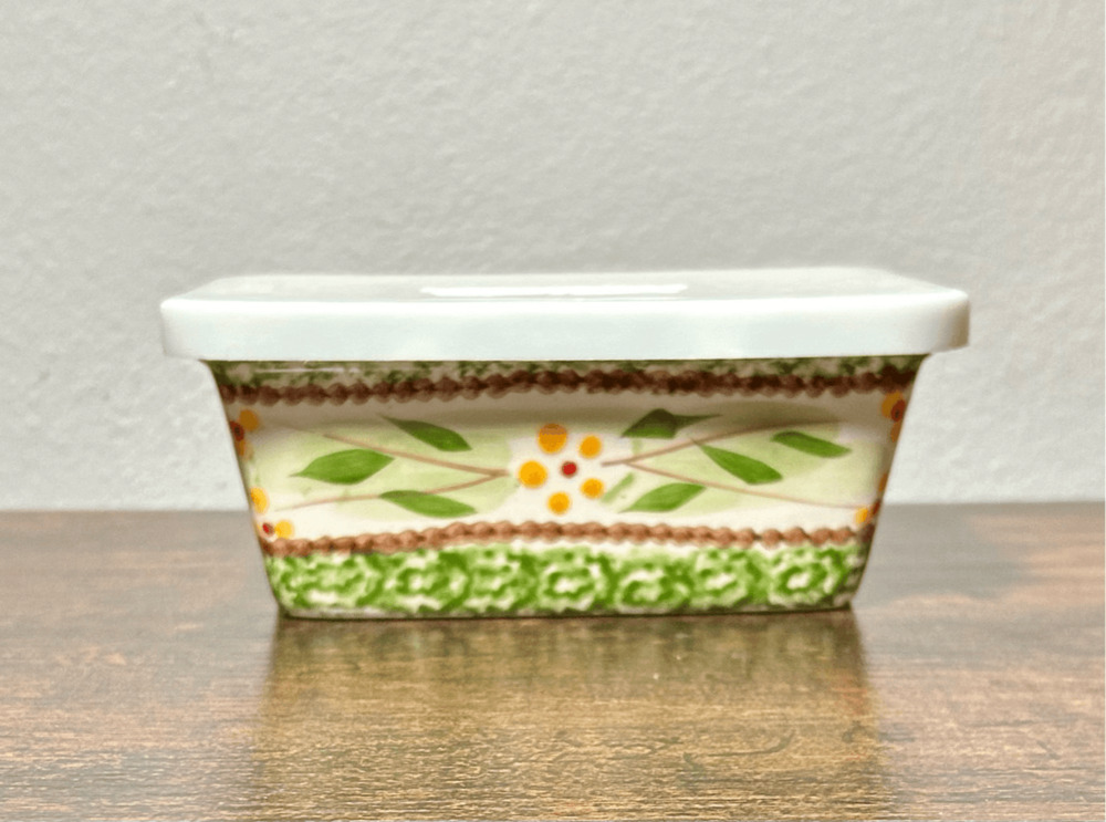 Temptations by Tara Presentable Ovenware Old World Green Small Loaf Pan w/ lid